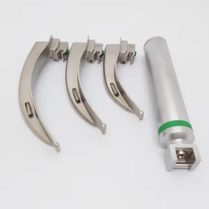 LARINGOSCOPIO MC INTOSH FIBRA OPTICA 3 RAMAS (Nº 2-3-4) (110-130-150 MM) AC. INOX.