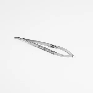 PORTA AGUJA CASTROVIEJO 18cm Estriado Curvo c/Traba