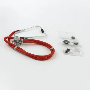 ESTETOSCOPIO RAPPAPORT ANTI-FRIO C/REPUESTOS ADULTO-PEDIÁTRICO ROJO TENSO