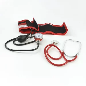 TENSIOMETRO ANEROIDE COMBINADO (LATEX) ADULTO ROJO TENSO